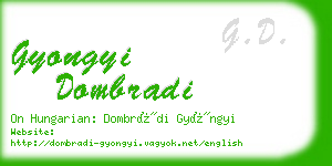 gyongyi dombradi business card